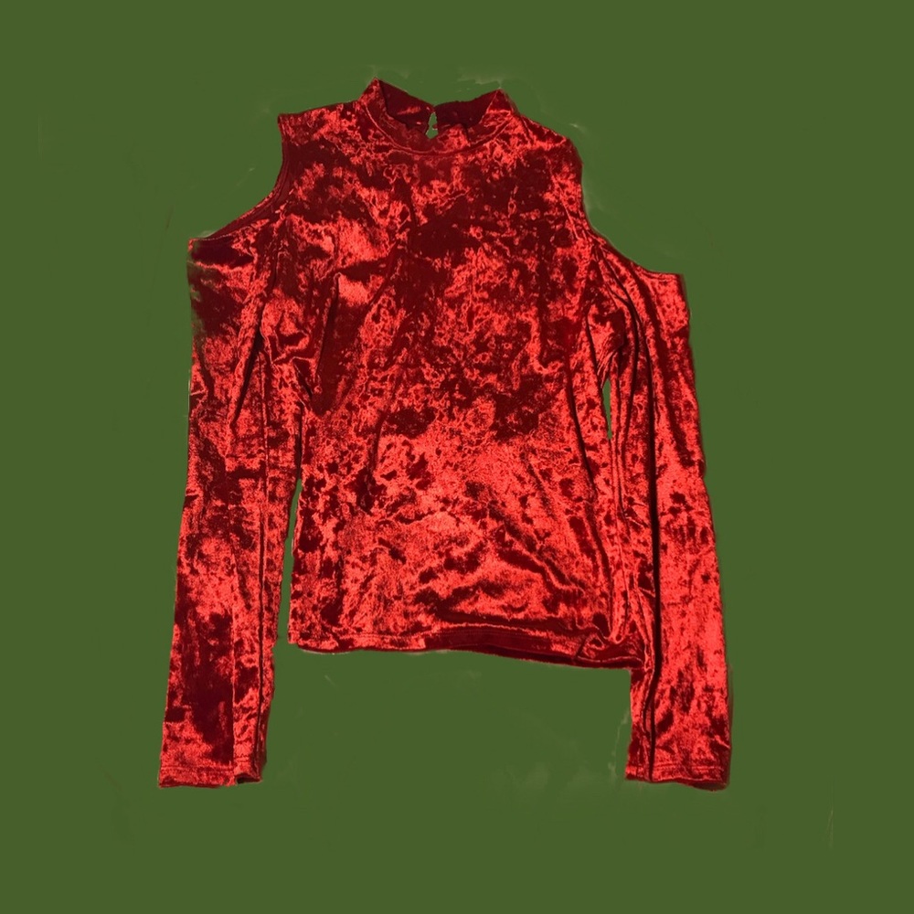 Red Crushed Velvet Top